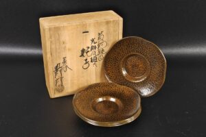 関吉昭 加賀蒔絵師 華正 吉田利昭 合作 青楓蒔絵硝子茶碗 平茶碗 買取させていただきました。 | 骨董美術品買取岡山/ライフスタイルギャラリー