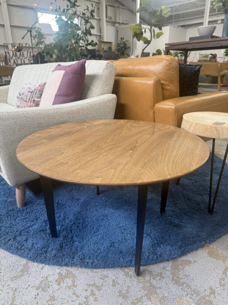 Ritzwell（リッツウェル） OS サイドテーブル リビング用｜丸型天板で木目を活かしたナチュラルモダンデザイン、軽量で扱いやすい