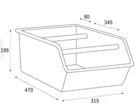 CRASH GATE（クラッシュゲート）GUNS BOX（ガンズボックス）スチールボックス サイズ確認画像。無骨なスチール製収納ボックスのディテールと寸法感を示す画像で、インダストリアルな質感と実寸のバランスを確認