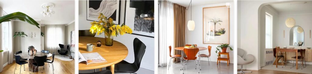 Fritz Hansen(フリッツ・ハンセン) SERIES 7 TABLE(シリーズ7テーブル)は、アルネ・ヤコブセンによる北欧デザインのテーブル。薄型天板とスリムな脚構造が特徴で、軽やかな造形と高い汎用性を備えたミニマルダイニングテーブル。