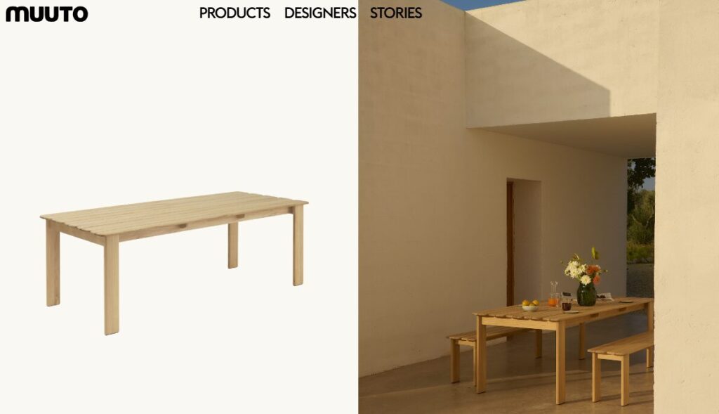 Muuto（ムート）ダイニングテーブル。空間に抜け感を生む柔らかなフォルムと北欧らしいミニマルデザインが魅力
